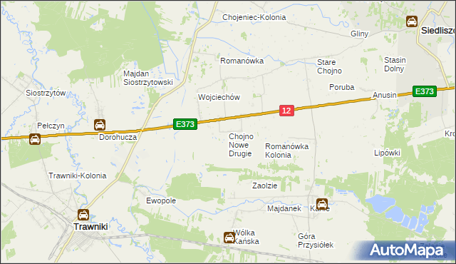 mapa Chojno Nowe Drugie, Chojno Nowe Drugie na mapie Targeo