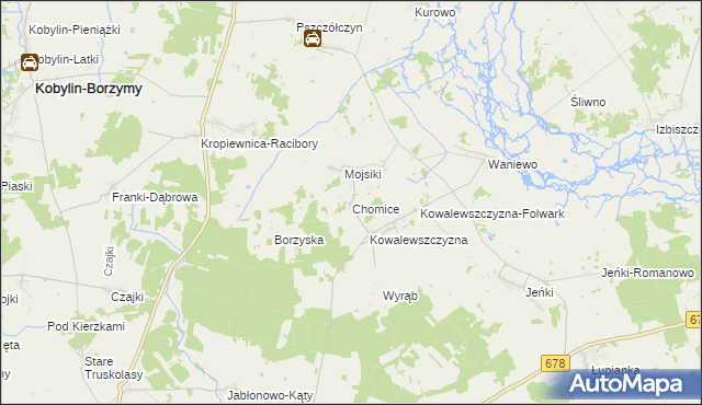 mapa Chomice gmina Sokoły, Chomice gmina Sokoły na mapie Targeo