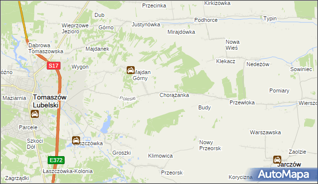 mapa Chorążanka, Chorążanka na mapie Targeo