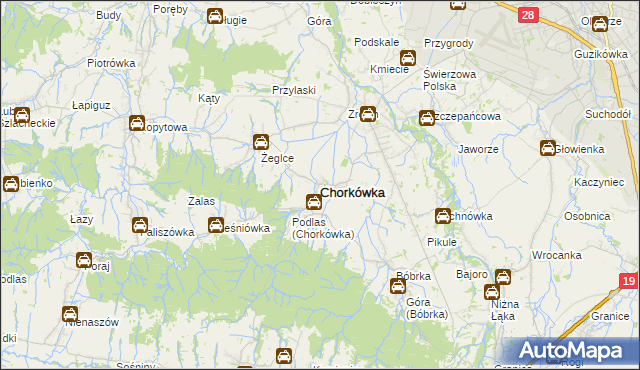 mapa Chorkówka, Chorkówka na mapie Targeo