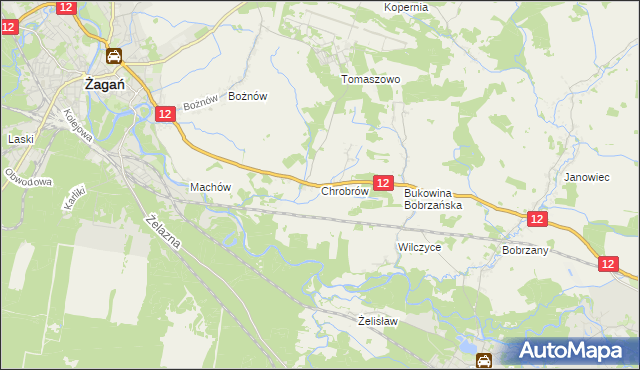 mapa Chrobrów, Chrobrów na mapie Targeo