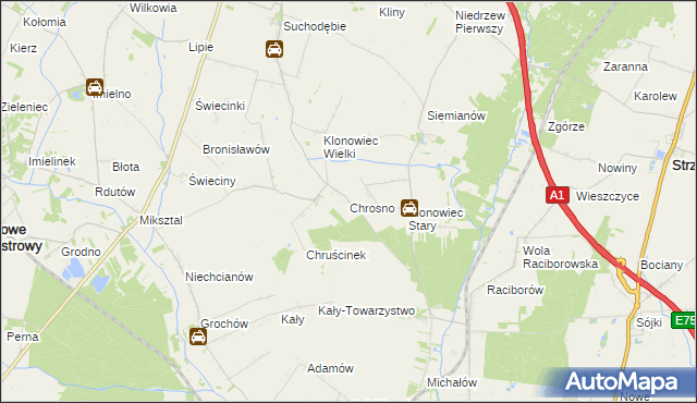 mapa Chrosno gmina Łanięta, Chrosno gmina Łanięta na mapie Targeo