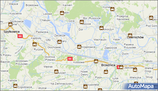 mapa Chrząstowice gmina Brzeźnica, Chrząstowice gmina Brzeźnica na mapie Targeo