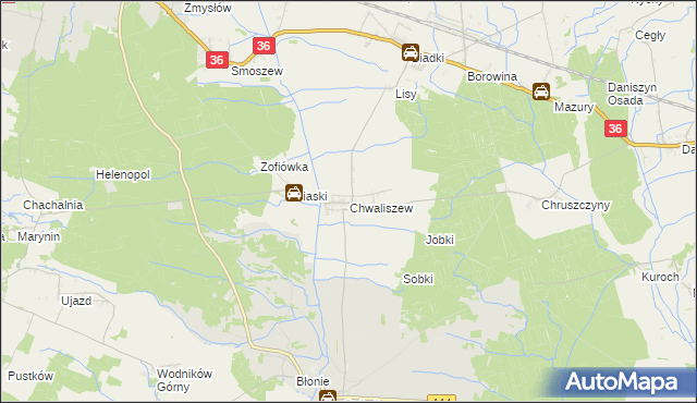 mapa Chwaliszew, Chwaliszew na mapie Targeo