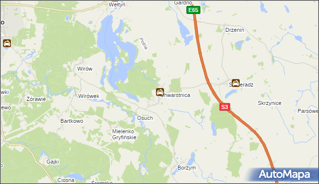 mapa Chwarstnica, Chwarstnica na mapie Targeo