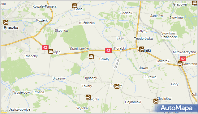 mapa Chwiły, Chwiły na mapie Targeo