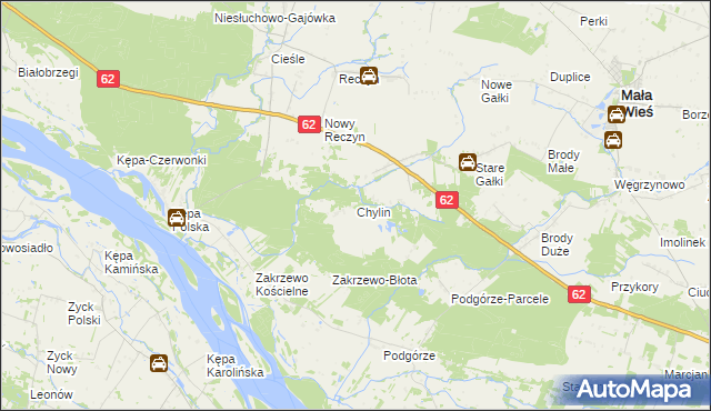 mapa Chylin gmina Mała Wieś, Chylin gmina Mała Wieś na mapie Targeo