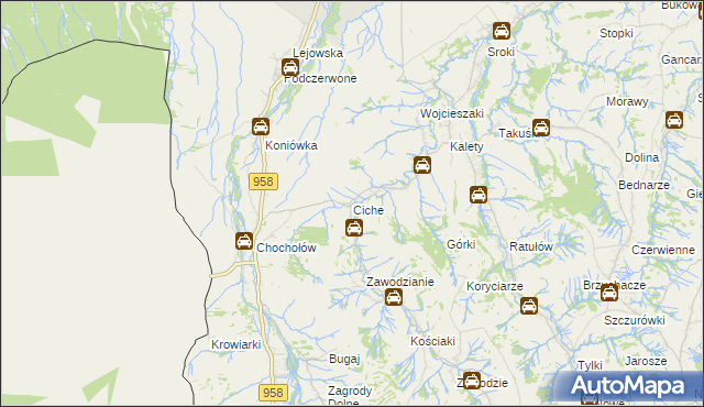 mapa Ciche gmina Czarny Dunajec, Ciche gmina Czarny Dunajec na mapie Targeo