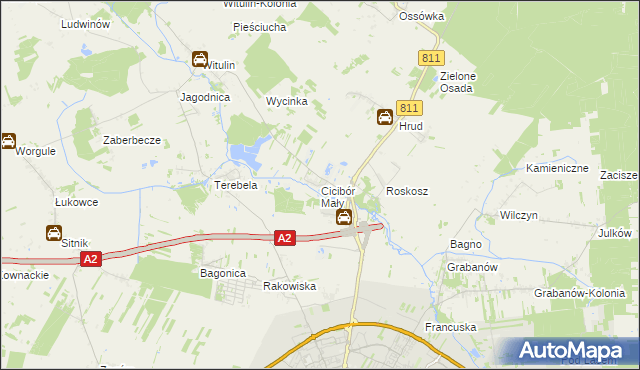 mapa Cicibór Mały, Cicibór Mały na mapie Targeo