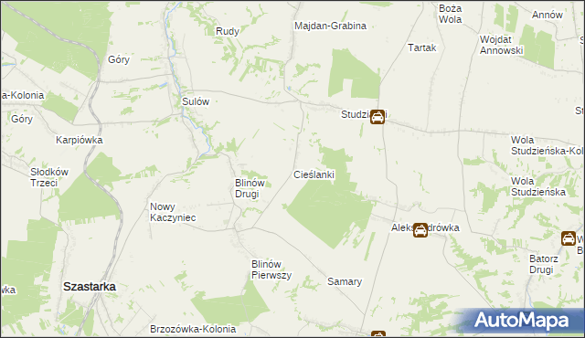 mapa Cieślanki, Cieślanki na mapie Targeo