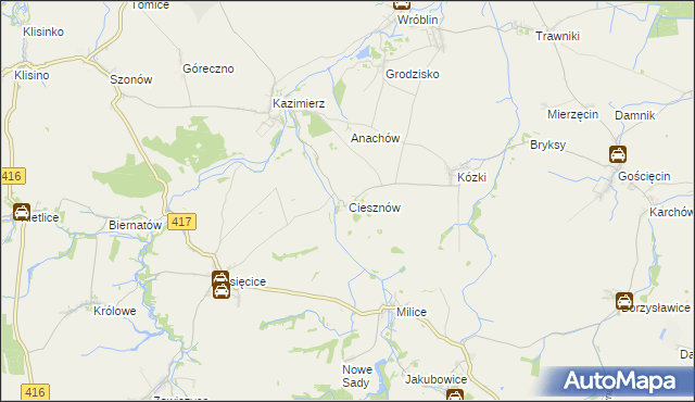 mapa Ciesznów, Ciesznów na mapie Targeo