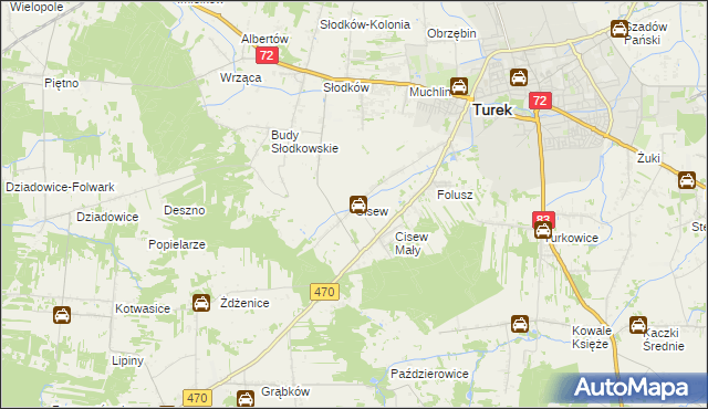 mapa Cisew, Cisew na mapie Targeo