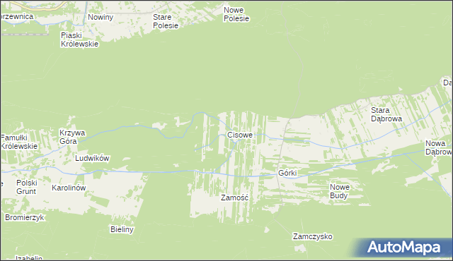 mapa Cisowe, Cisowe na mapie Targeo