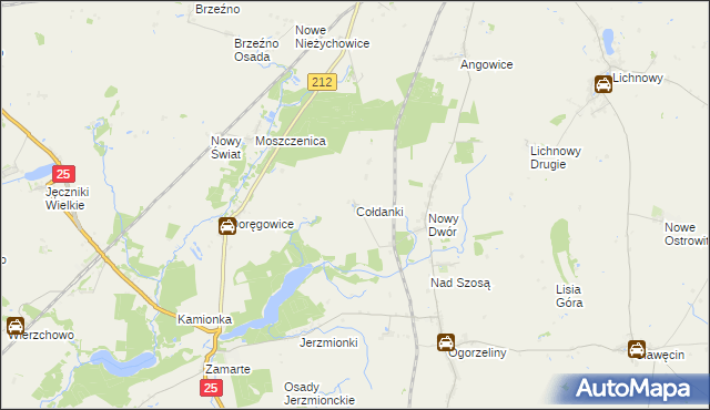 mapa Cołdanki, Cołdanki na mapie Targeo