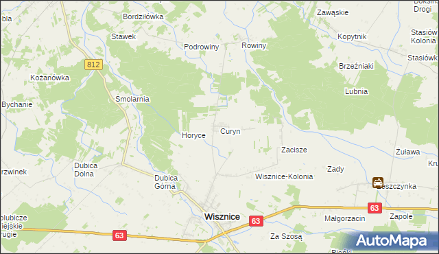 mapa Curyn, Curyn na mapie Targeo