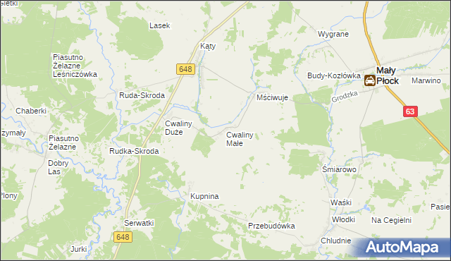 mapa Cwaliny Małe, Cwaliny Małe na mapie Targeo