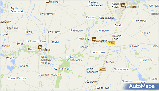 mapa Czajno, Czajno na mapie Targeo