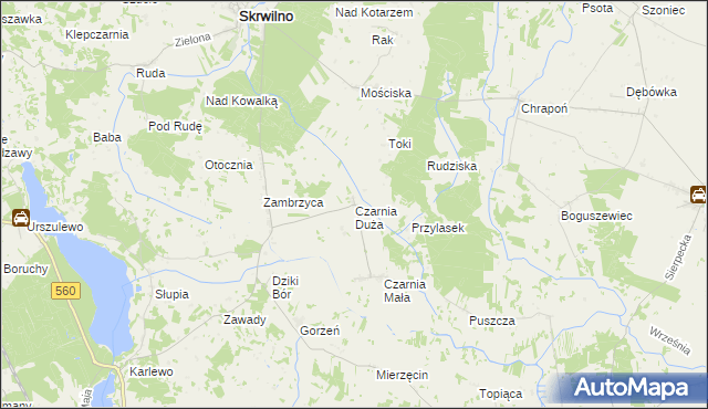 mapa Czarnia Duża, Czarnia Duża na mapie Targeo