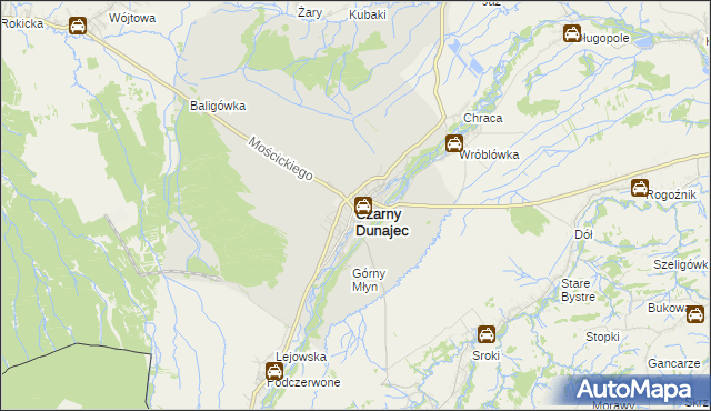 mapa Czarny Dunajec, Czarny Dunajec na mapie Targeo