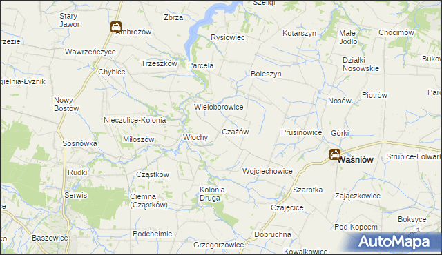 mapa Czażów, Czażów na mapie Targeo