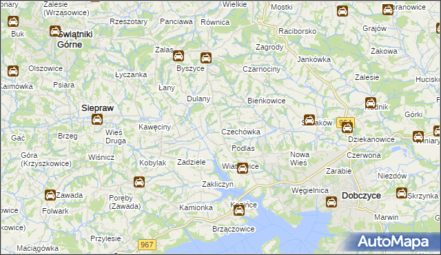 mapa Czechówka gmina Siepraw, Czechówka gmina Siepraw na mapie Targeo