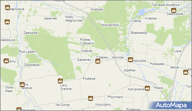 mapa Czepiec gmina Sędziszów, Czepiec gmina Sędziszów na mapie Targeo