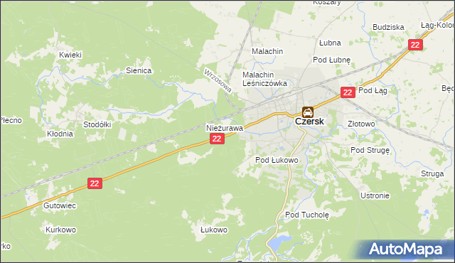 mapa Czersk powiat chojnicki, Czersk powiat chojnicki na mapie Targeo