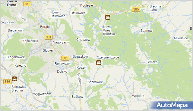 mapa Czerwieńczyce, Czerwieńczyce na mapie Targeo