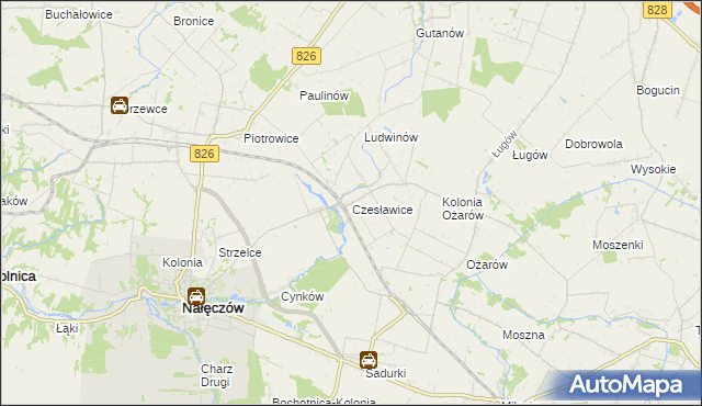 mapa Czesławice gmina Nałęczów, Czesławice gmina Nałęczów na mapie Targeo