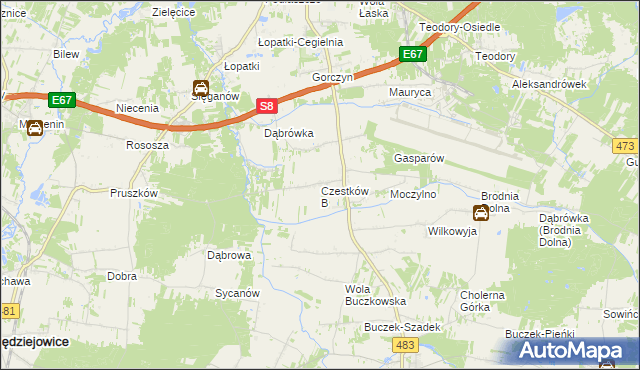 mapa Czestków B, Czestków B na mapie Targeo