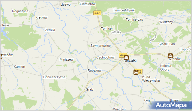 mapa Czołnochów, Czołnochów na mapie Targeo