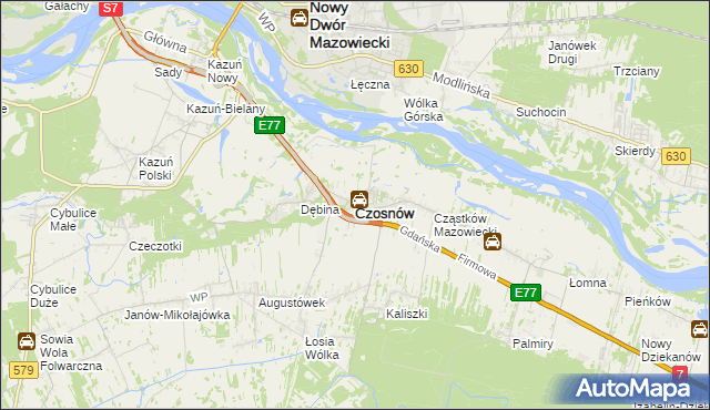 mapa Czosnów, Czosnów na mapie Targeo