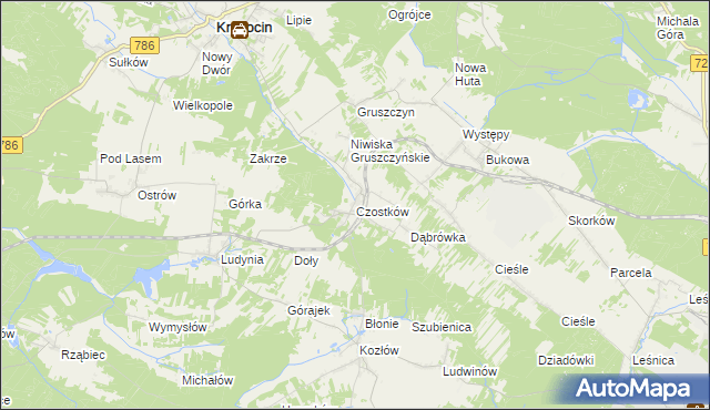 mapa Czostków gmina Krasocin, Czostków gmina Krasocin na mapie Targeo