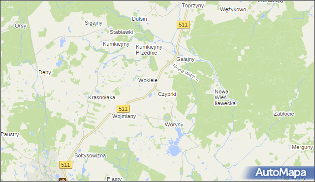 mapa Czyprki gmina Górowo Iławeckie, Czyprki gmina Górowo Iławeckie na mapie Targeo