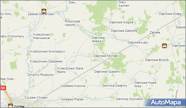 mapa Dąbrowa-Michałki, Dąbrowa-Michałki na mapie Targeo