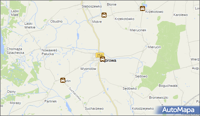 mapa Dąbrowa powiat mogileński, Dąbrowa powiat mogileński na mapie Targeo