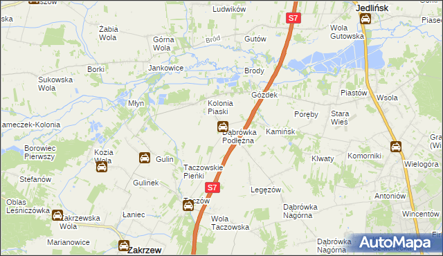 mapa Dąbrówka Podłężna, Dąbrówka Podłężna na mapie Targeo