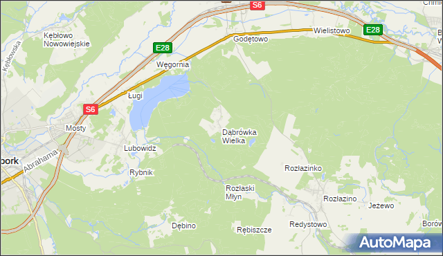 mapa Dąbrówka Wielka gmina Łęczyce, Dąbrówka Wielka gmina Łęczyce na mapie Targeo