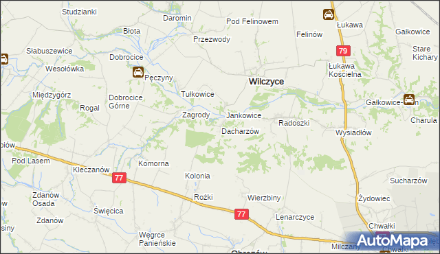 mapa Dacharzów, Dacharzów na mapie Targeo