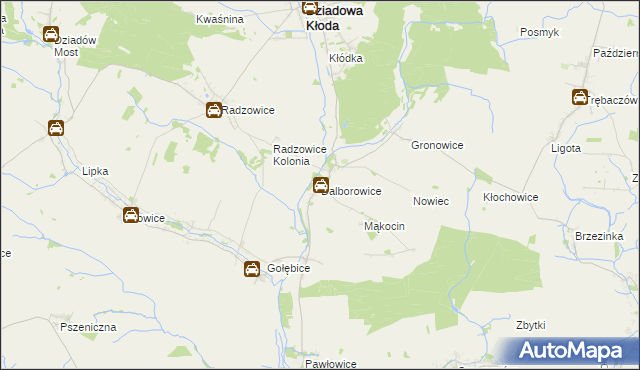 mapa Dalborowice, Dalborowice na mapie Targeo
