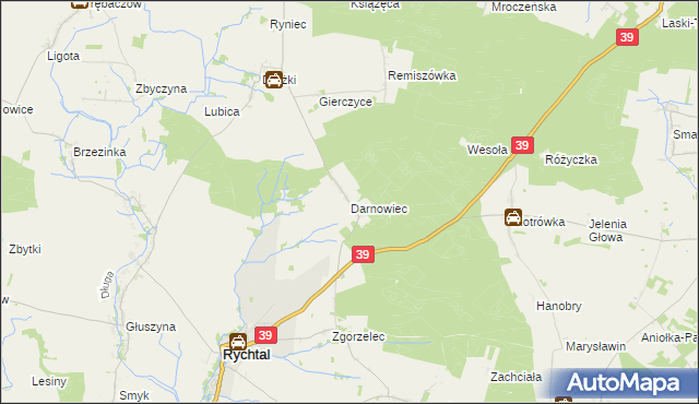 mapa Darnowiec, Darnowiec na mapie Targeo