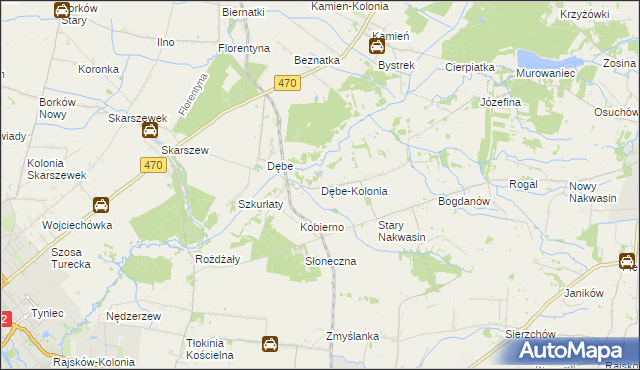 mapa Dębe-Kolonia, Dębe-Kolonia na mapie Targeo