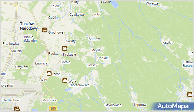 mapa Dębiaki, Dębiaki na mapie Targeo