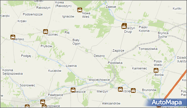 mapa Deszno, Deszno na mapie Targeo