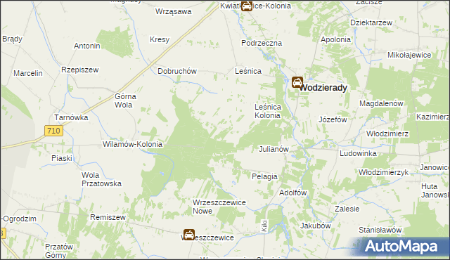 mapa Dobków gmina Wodzierady, Dobków gmina Wodzierady na mapie Targeo