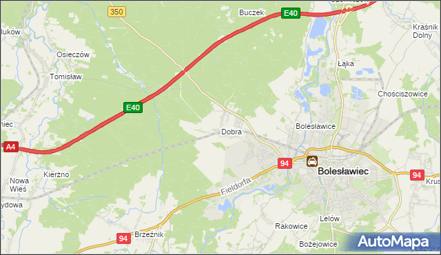 mapa Dobra gmina Bolesławiec, Dobra gmina Bolesławiec na mapie Targeo