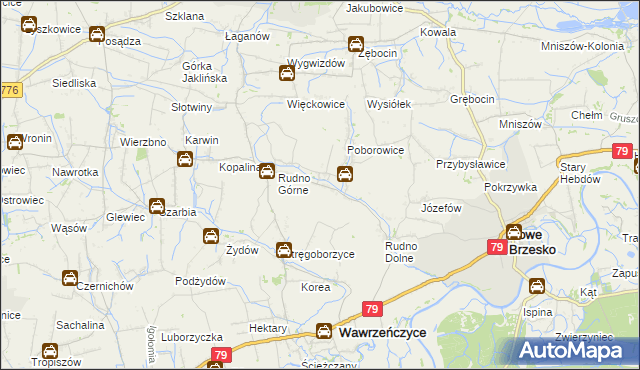 mapa Dobranowice gmina Igołomia-Wawrzeńczyce, Dobranowice gmina Igołomia-Wawrzeńczyce na mapie Targeo