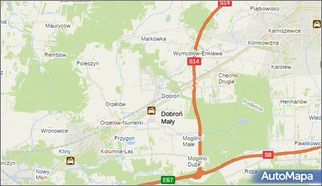 mapa Dobroń, Dobroń na mapie Targeo