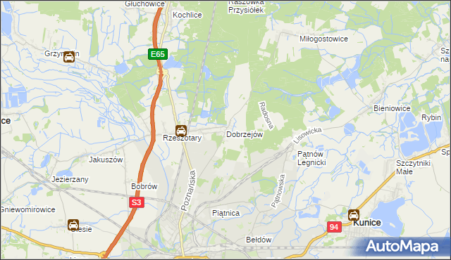 mapa Dobrzejów, Dobrzejów na mapie Targeo