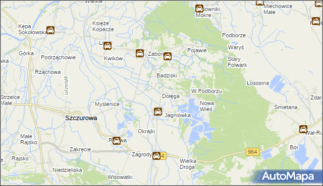 mapa Dołęga gmina Szczurowa, Dołęga gmina Szczurowa na mapie Targeo